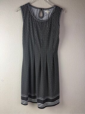 Max Studio Black and White Polka Dot Midi Dress
